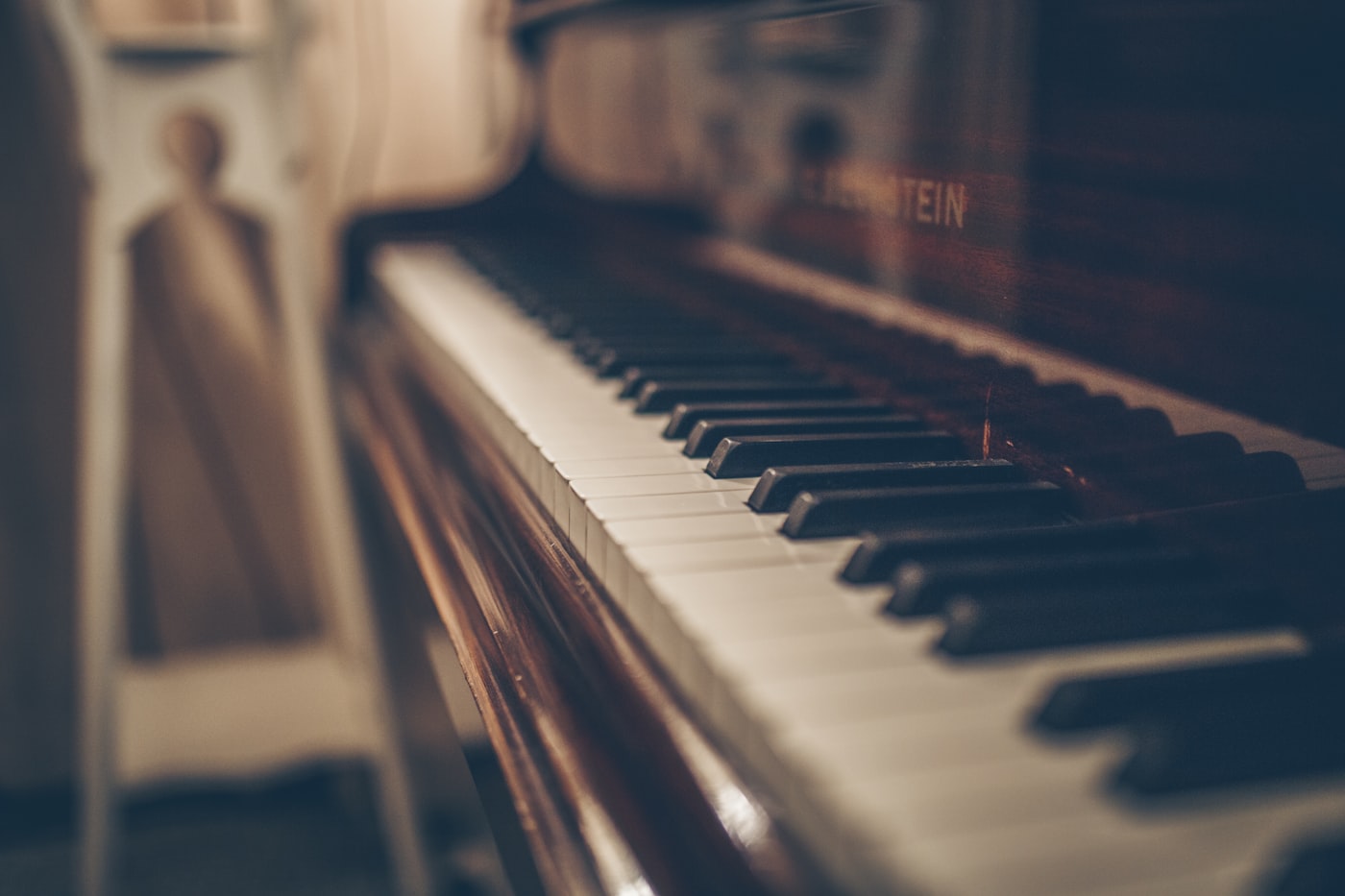 A piano, afternoon light
